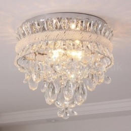 Billiga Moderna 40Cm Runda Infällda Kristalltaklampor