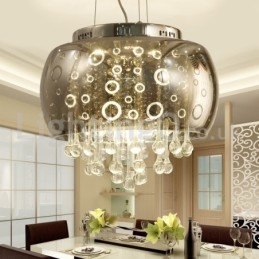 Modern 40Cm Rund Glaslampa Skärm Crystal Pendellampa