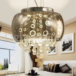 Modern 40Cm Rund Glaslampa Skärm Crystal Pendellampa
