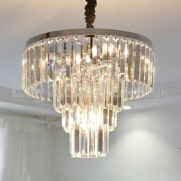 Elegant Billig Modern 4-Lagers Rund Kristall Taklampa