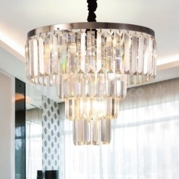 Elegant Billig Modern 4-Lagers Rund Kristall Taklampa
