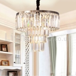 Elegant Billig Modern 4-Lagers Rund Kristall Taklampa