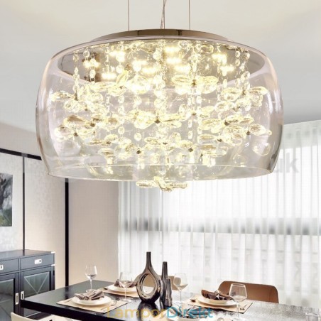 Modern 40Cm 50Cm Rund Klarglas Lampskärm Crystal Pendel Light Modern 40Cm 50Cm Rund Klarglas Lampskärm Crystal Pendel Light