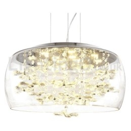Modern 40Cm 50Cm Rund Klarglas Lampskärm Crystal Pendel Light