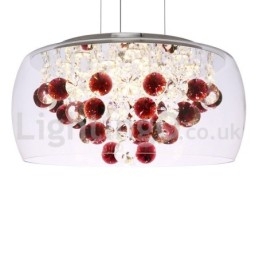 Modern 40Cm 50Cm Rund Klarglas Lampskärm Crystal Pendel Light