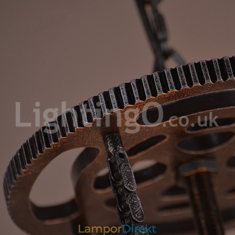 Retro Iron Gear Pendel Light Cafe