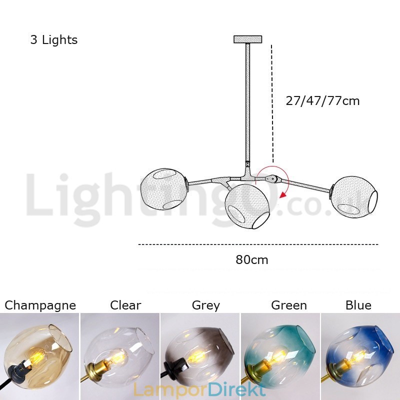 Nordic Modern Magic Bean Glaskrona Molecular Chandelier