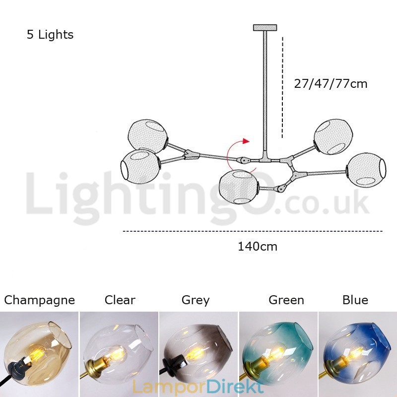 Nordic Modern Magic Bean Glaskrona Molecular Chandelier