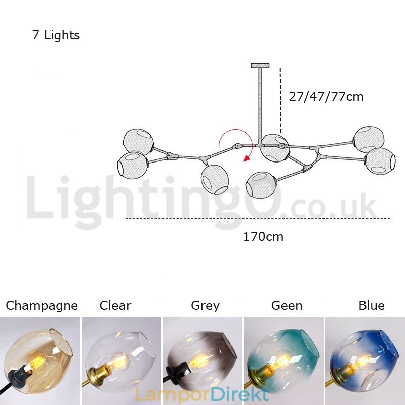 Nordic Modern Magic Bean Glaskrona Molecular Chandelier