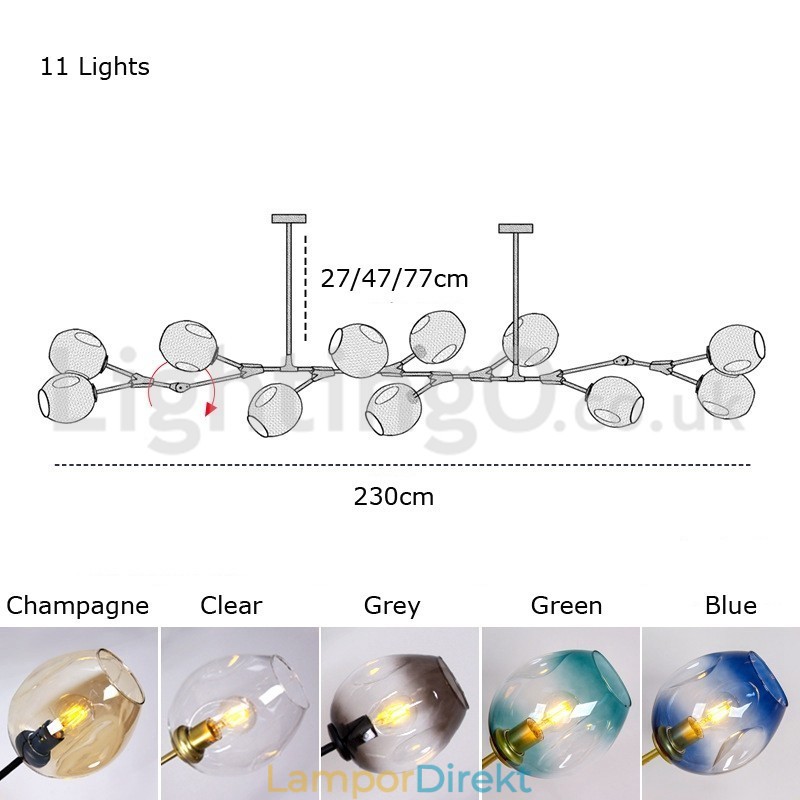 Nordic Modern Magic Bean Glaskrona Molecular Chandelier