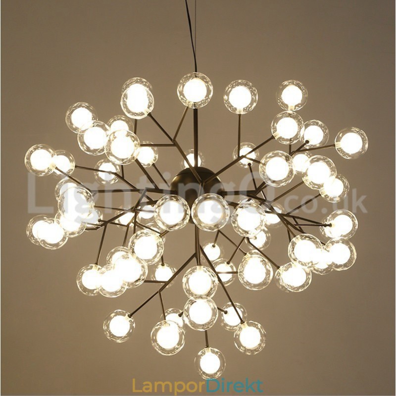 Nordisk Postmodern Molecular Bubble Chandelier Glaskrona