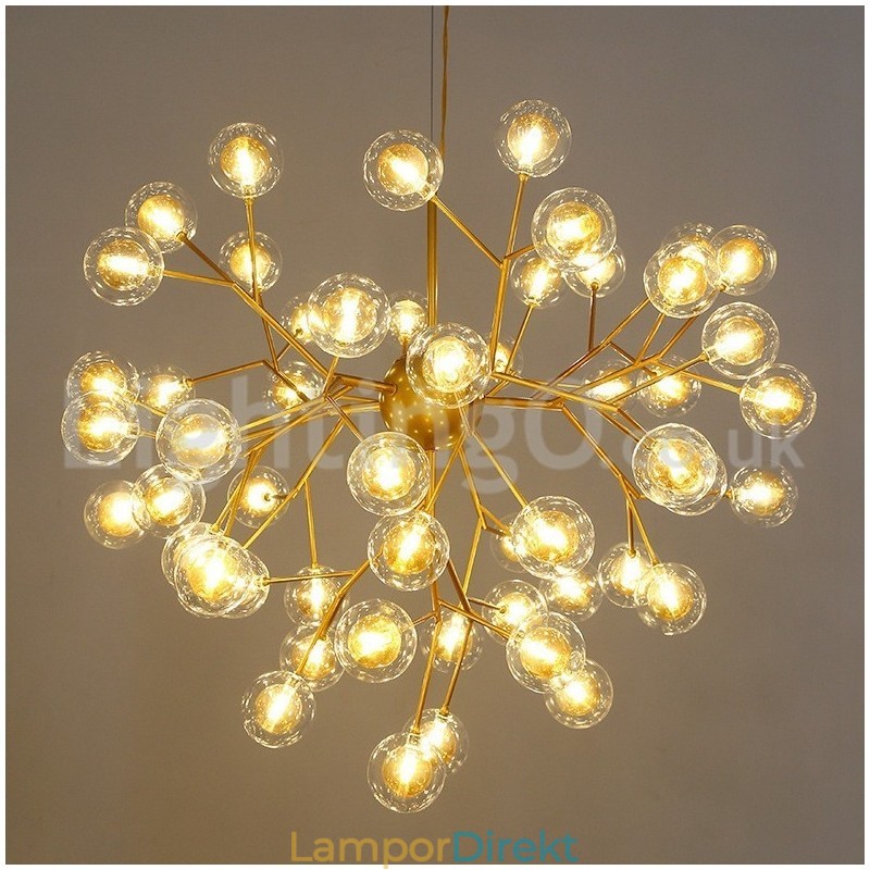 Nordisk Postmodern Molecular Bubble Chandelier Glaskrona