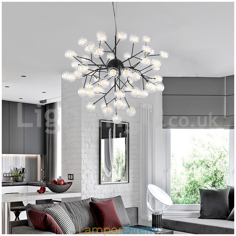 Nordisk Postmodern Molecular Bubble Chandelier Glaskrona