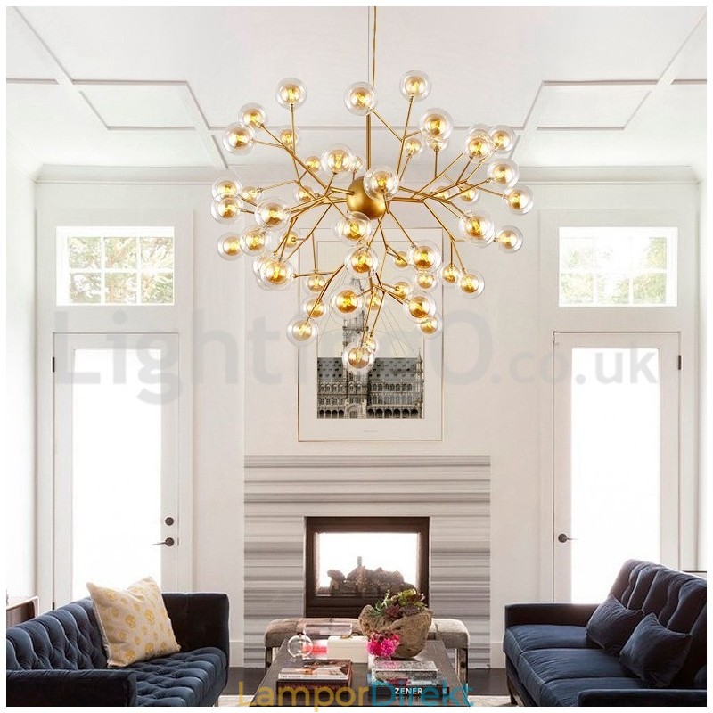 Nordisk Postmodern Molecular Bubble Chandelier Glaskrona