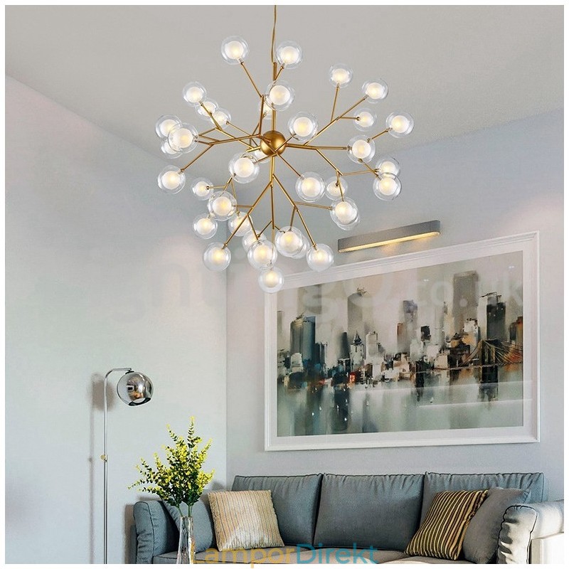 Nordisk Postmodern Molecular Bubble Chandelier Glaskrona