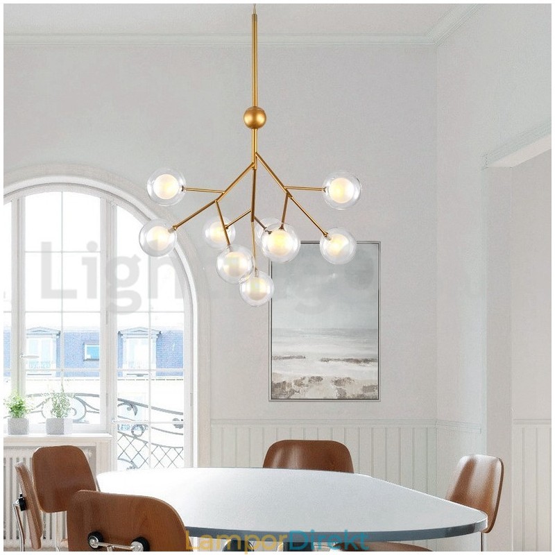 Nordisk Postmodern Molecular Bubble Chandelier Glaskrona