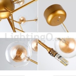Nordisk Postmodern Molecular Bubble Chandelier Glaskrona