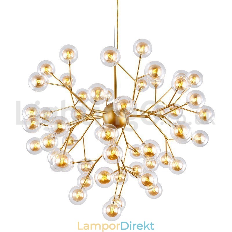 Nordisk Postmodern Molecular Bubble Chandelier Glaskrona