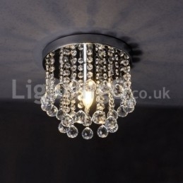 Modern Rund Kristallkrona Veranda Flush Mount Light
