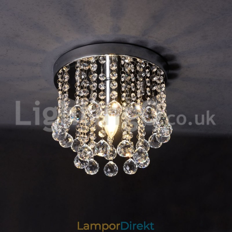 Modern Rund Kristallkrona Veranda Flush Mount Light