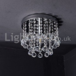 Modern Rund Kristallkrona Veranda Flush Mount Light