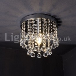Modern Rund Kristallkrona Veranda Flush Mount Light