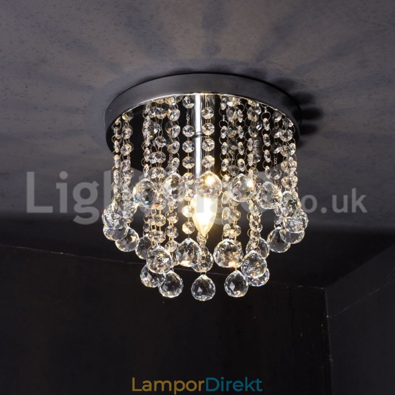 Modern Rund Kristallkrona Veranda Flush Mount Light