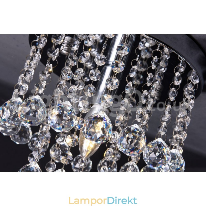 Modern Rund Kristallkrona Veranda Flush Mount Light