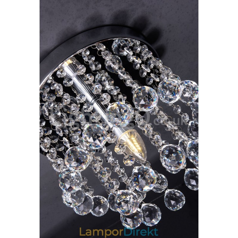 Modern Rund Kristallkrona Veranda Flush Mount Light