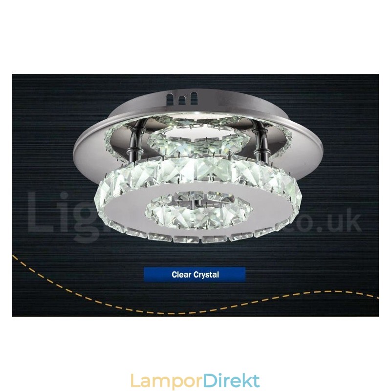 Dimbar Modern Rund Kristall Infälld Taklampa Med Fjärrkontroll