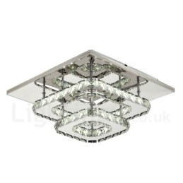Dimbar Modern Fyrkantig Kristall Infälld Taklampa Med Fjärrkontroll