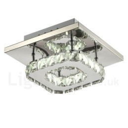 Dimbar Modern Fyrkantig Kristall Infälld Taklampa Med Fjärrkontroll