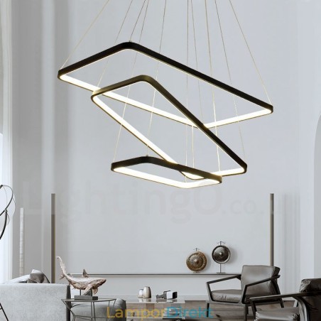 Dimbar Taklampa Med Fjärrkontroll Modern Design Tre Rektanglar Dimbar Taklampa Med Fjärrkontroll Modern Design Tre Rektanglar