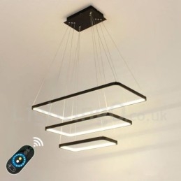 Dimbar Taklampa Med Fjärrkontroll Modern Design Tre Rektanglar