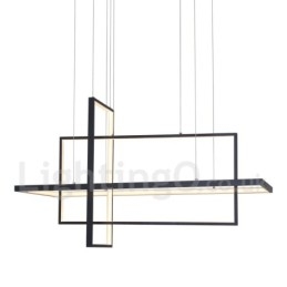Dimbar Taklampa Med Fjärrkontroll Modern Design Tre Rektanglar