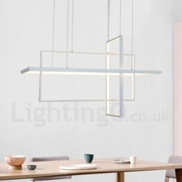 Dimbar Taklampa Med Fjärrkontroll Modern Design Tre Rektanglar