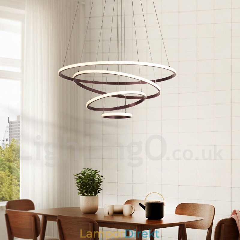 Dimbar Outside The Circles Light Pendellampa Med Fjärrkontroll Ringar I Modern Design