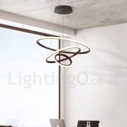 Dimbar Outside The Circles Light Pendellampa Med Fjärrkontroll Ringar I Modern Design