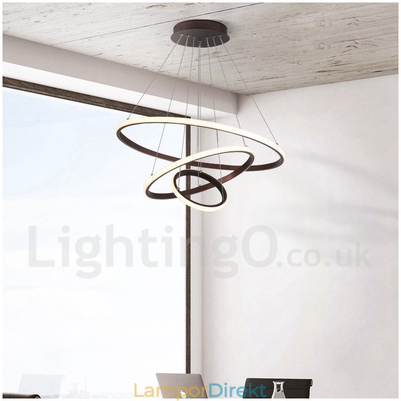 Dimbar Outside The Circles Light Pendellampa Med Fjärrkontroll Ringar I Modern Design
