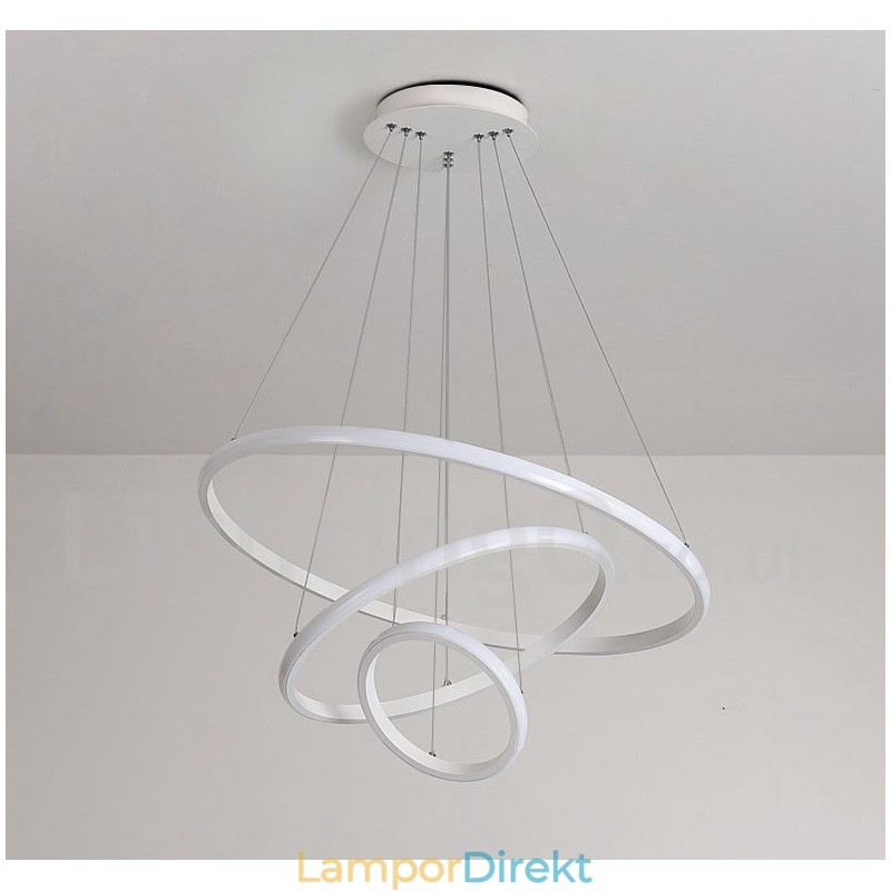 Dimbar Outside The Circles Light Pendellampa Med Fjärrkontroll Ringar I Modern Design
