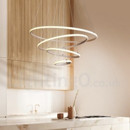 Dimbar Outside The Circles Light Pendellampa Med Fjärrkontroll Ringar I Modern Design