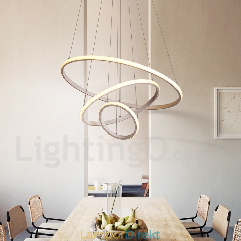 Dimbar Outside The Circles Light Pendellampa Med Fjärrkontroll Ringar I Modern Design