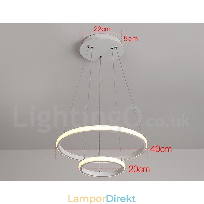 Dimbar Outside The Circles Light Pendellampa Med Fjärrkontroll Ringar I Modern Design