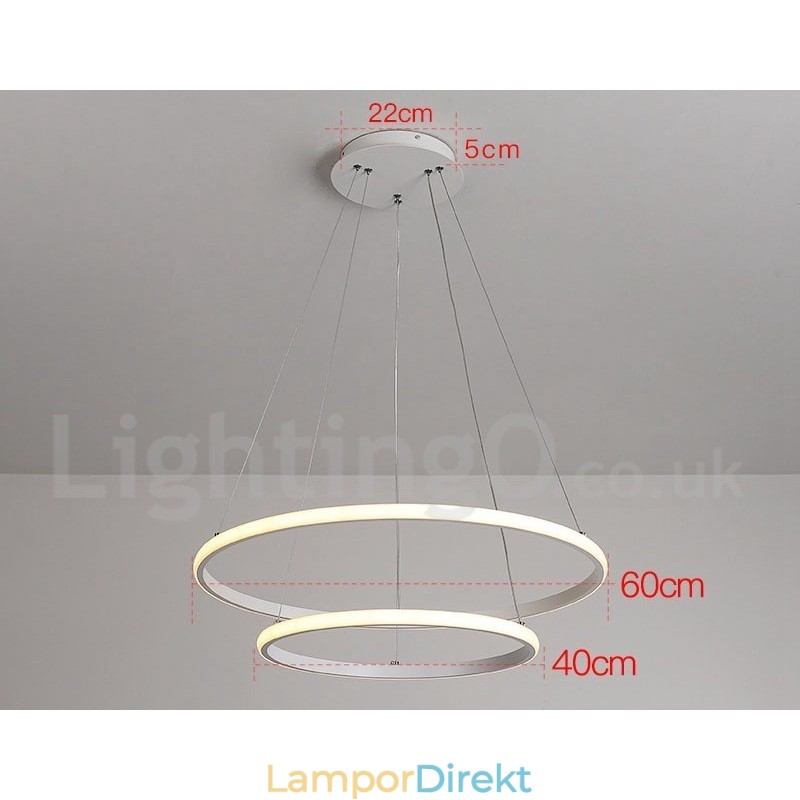 Dimbar Outside The Circles Light Pendellampa Med Fjärrkontroll Ringar I Modern Design