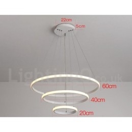 Dimbar Outside The Circles Light Pendellampa Med Fjärrkontroll Ringar I Modern Design