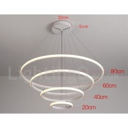 Dimbar Outside The Circles Light Pendellampa Med Fjärrkontroll Ringar I Modern Design