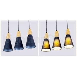 Wood Modern 1 Light 3 Lights Pendellampa Med Tygskärm