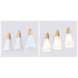 Wood Modern 1 Light 3 Lights Pendellampa Med Tygskärm
