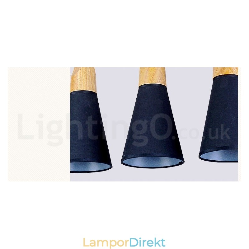 Wood Modern 1 Light 3 Lights Pendellampa Med Tygskärm