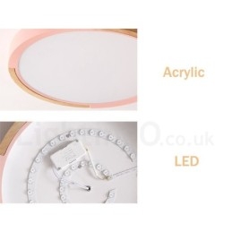 Ultratunn Flerfärgad Taklampa Av Rund Trä I Massivt Trä Akrylskärm Taklampa I Nordisk Stil